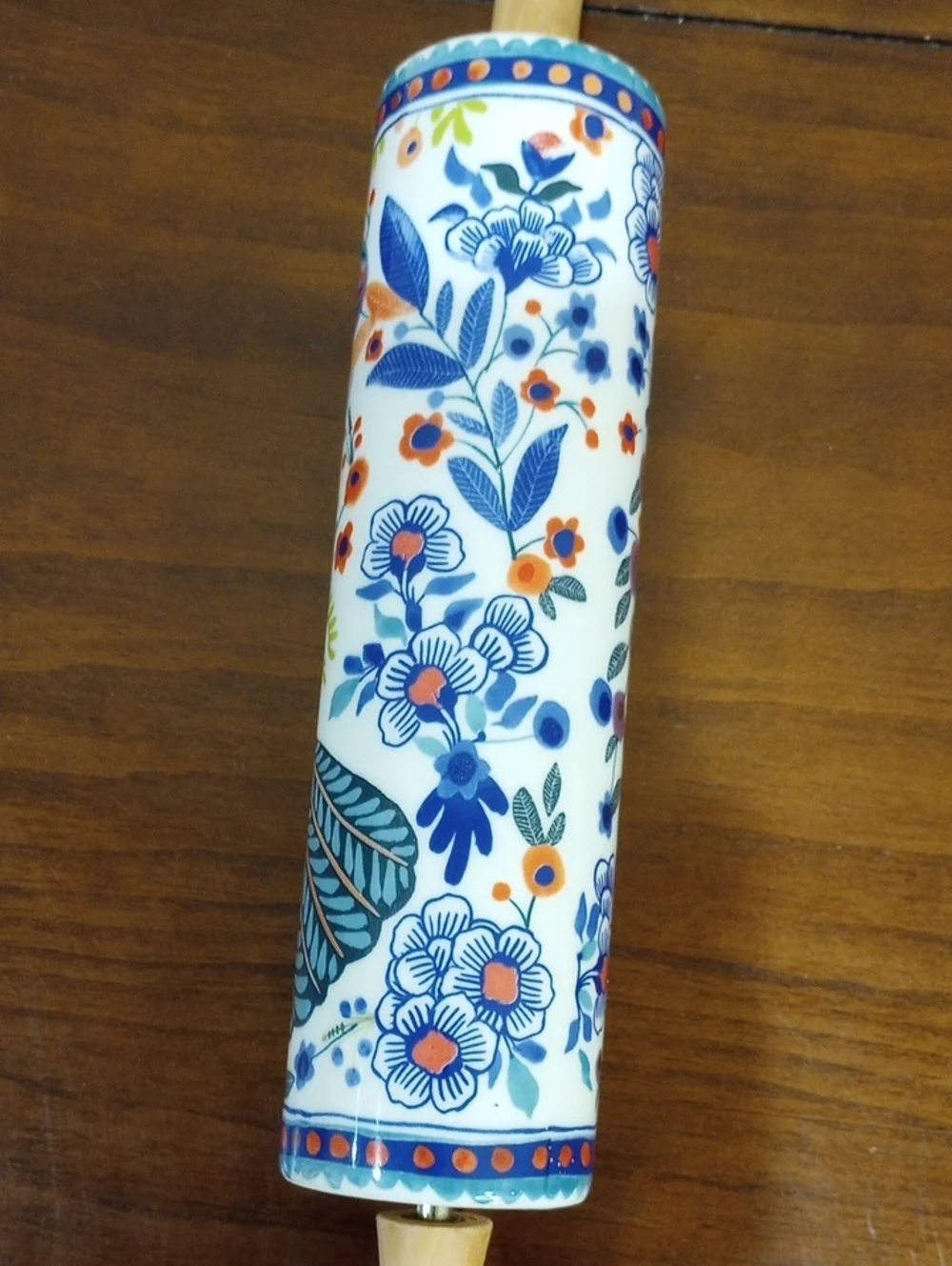 Anthropologie Annevieve Botanical Stoneware Rolling Pin - RETIRED